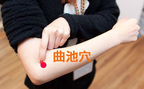 曲池穴：清熱消炎，減緩紅腫、搔癢